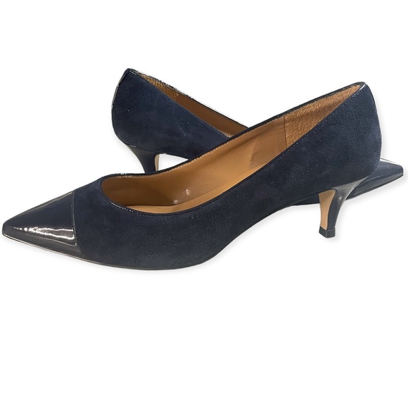 Talbots Shoes - Talbots blue suede and patent leather low heel shoes